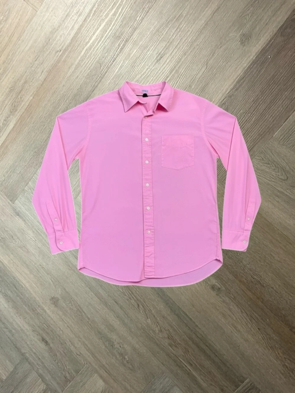 J.Crew Long Sleeve Button Down Dress Shirt‎ Mens Medium Pink Preppy Classic